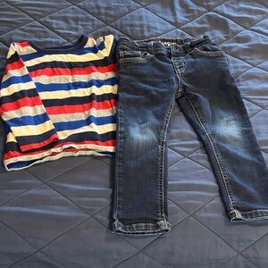 Cat & Jack Toddler Skinny Jeans + GAP long sleeve shirt